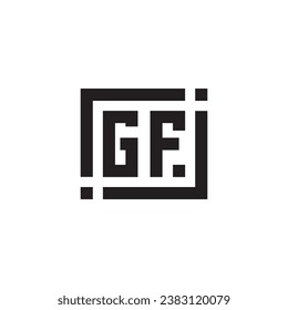 GF minimalist geometric symbol logo in high quality professional design that will print well across any print media