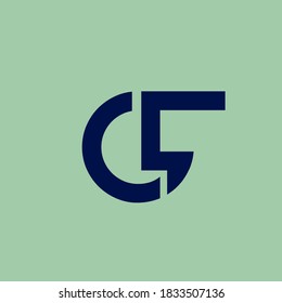 GF monogram logo.Typographic icon with geometric uppercase letter g and letter f. Lettering icon. Alphabet initials isolated on green background.Modern, corporate, tech style character shapes.