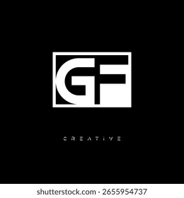 GF Negative Space Monogram – Minimalist Black and White Letter mark Logo for Creative Branding, Fashion Identity and Modern Design Concepts
