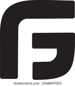 GF rectangle logo design, icon, symbol, vector file 