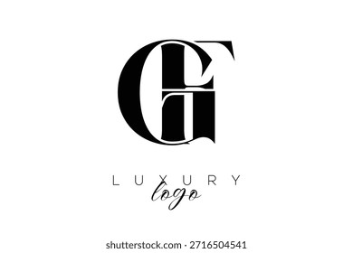 GF Serif Letter Monogram Typography Logo for Elegant Premium Branding Identity