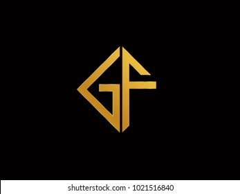 GF square shape Gold color logo