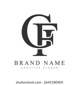 GF trendy logotype template. Initial letter g and f classic font style. Creative logo for company name or identity. Vector illustration.
