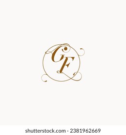 Símbolo único del logo de la boda de GF de tu matrimonio y puedes usarlo en tu puesto de boda