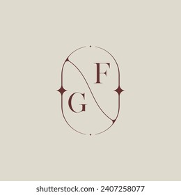 GF wedding classic in elegant monogram with high quality professional design that will print well