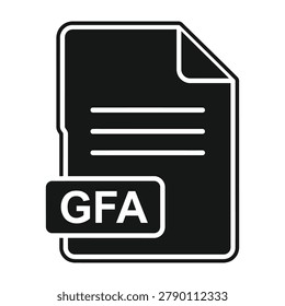 Gfa file format document icon vector with file extension document extension computer management software isolated