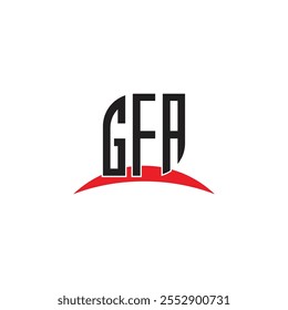 Diseño del logotipo de la letra de GFA con el fondo blanco en ilustrador, fuente moderna del alfabeto del logotipo del Vector