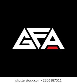 Diseño del logotipo de la letra triangular GFA con forma triangular. Monograma de diseño del logotipo del triángulo GFA. Plantilla de logotipo vectorial de triángulo GFA con color rojo. Logo triangular de GFA Diseño sencillo, elegante y lujoso.