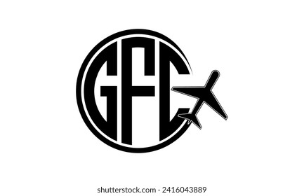 GFC pantalla de diseño del logotipo del círculo de la agencia de viajes y gira de cartas iniciales. hajj Umrah agencia, abstract, agencia de turismo, guía turística, emiratos, aerolíneas, vuelo en avión, negocios, monograma, marca, empresa