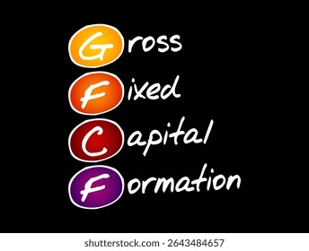 GFCF stands for Gross Fixed Capital Formation, means an economic measure that shows how much is invested in fixed assets within a country, acronym concept background