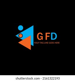 Logotipo de letra GFD diseño creativo con gráfico vectorial