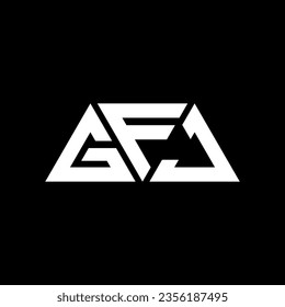 Diseño del logotipo de la letra triangular GFJ con forma triangular. Monograma de diseño del logotipo del triángulo GFJ. Plantilla de logotipo vectorial de triángulo GFJ con color rojo. Logo triangular de GFJ Diseño sencillo, elegante y lujoso.