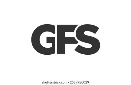 GFS logo design template with strong and modern bold text. Initial based vector logotype featuring simple and minimal typography. Trendy company identity ideal for businesses brand presence.