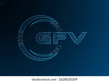 Diseño de Vector de logotipo de letra polivinílica baja de GFV. Diseño de logotipo de poliéster de GFV. Logotipo de poliéster bajo.