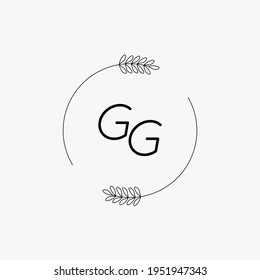 GG Beauty vector initial logo, handwriting logo of initial signature