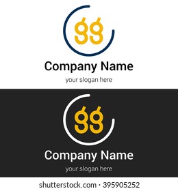 GG business logo icon design template elements. Vector color sign.