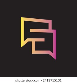 Diseño vectorial del icono del logotipo del chat GG.