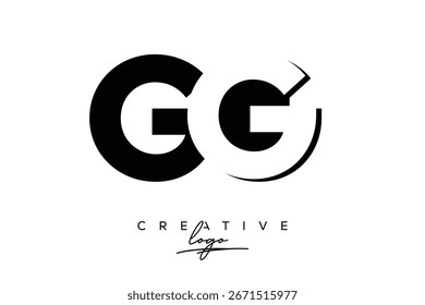 GG Creative Minimalist Negative Space Latter Logo with Modern Monogram for Branding and Business Lettermark Logo with Initial Letters Logo Design for Branding.
