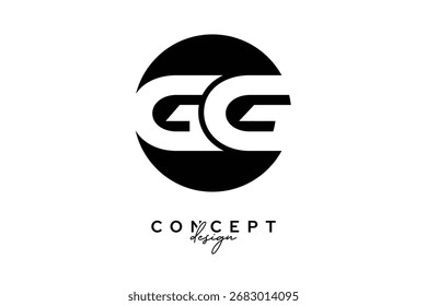 Diseño de logotipo de monograma de círculo de espacio negativo creativo GG
