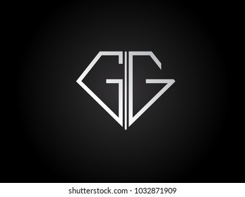 Gg Diamond Shape Silver Color Design Stock Vector (Royalty Free ...