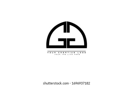 GG-Logo für abstrakte Vektorillustration-Monogramm-Vorlage