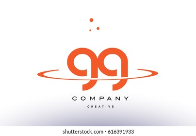 GG G G creative orange swoosh dots alphabet company letter logo design vector icon template