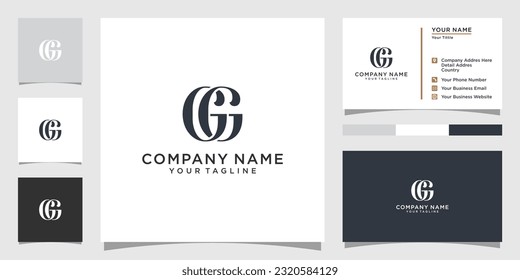 GG or G initial letter logo design concept with business card design