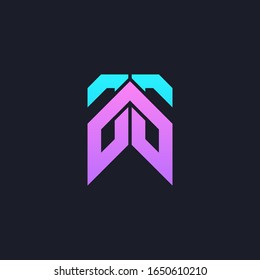 GG, G G modern letter logo in gradient color. Initial logo concept vector with minimalist geometric shape.