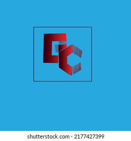 gg gc letter logo vector design with two colors