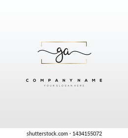 GG handwriting initial logo template vector.