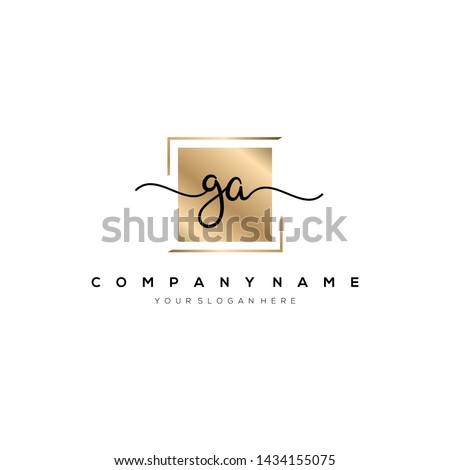 GG handwriting initial logo template vector.