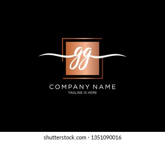 GG handwriting initial  logo vector