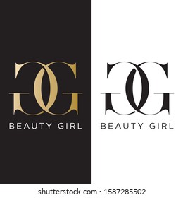 gg initial beauty logo luxury premium design icon