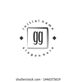 GG Initial beauty monogram logo vector