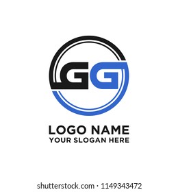 GG initial circle logo template vector
