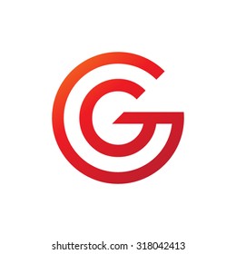 GG initial company circle G logo red