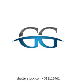 GG initial company group blue swoosh logo