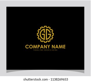 GG initial gear technology icon logo design vector eps 10