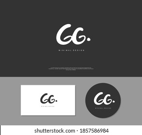 GG Initial handwriting or handwritten logo for identity. Logo with signature and hand drawn style.