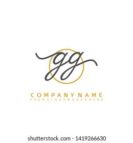 GG Initial handwriting logo concept