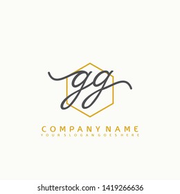 GG Initial handwriting logo concept
