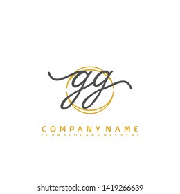 GG Initial handwriting logo concept