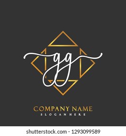 GG Initial Handwriting logo template vector