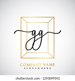 GG Initial Handwriting logo template vector
