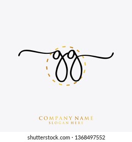GG Initial handwriting logo template