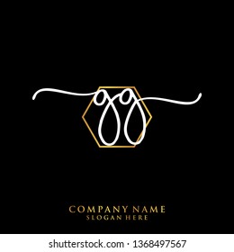 GG Initial handwriting logo template