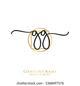GG Initial handwriting logo template