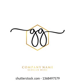 GG Initial handwriting logo template