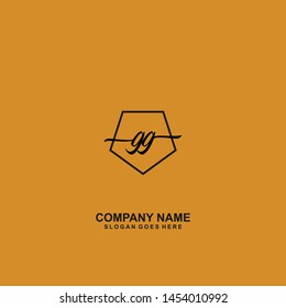 GG Initial handwriting logo template vector