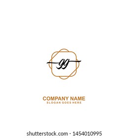 GG Initial handwriting logo template vector